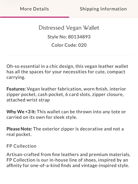 Free People Brown Vegan Leather Wristlet Wallet Zip Around Clutch Boho - Picture 9 of 9